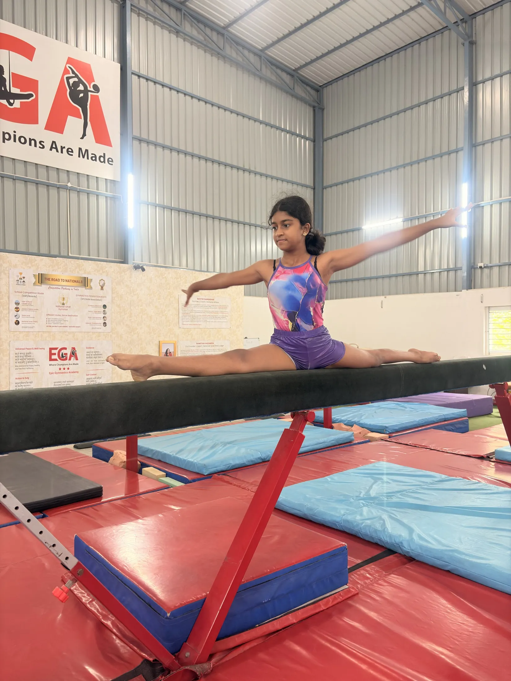 Young gymnast training at Epic Gymnastics Academy